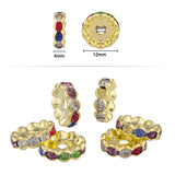 50Pcs 12mm Wave Rhinestone Rondelles Crystal Beads for DIY Jewelry Making