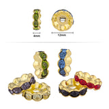 50Pcs 12mm Wave Rhinestone Rondelles Crystal Beads for DIY Jewelry Making