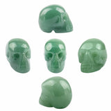 Green Aventurine Skull Head Pocket Statue 1''