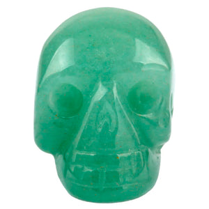 Green Aventurine Skull Head Pocket Statue 1''