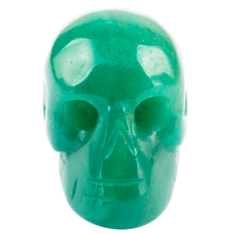 Green Aventurine Skull Head Pocket Statue 1''