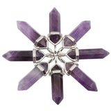 Hexagonal Prism Gemstone Crystal Point Chakra Pendant Lot (5Pc)