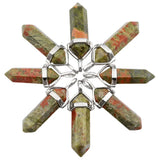 Hexagonal Prism Gemstone Crystal Point Chakra Pendant Lot (5Pc)
