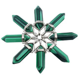 Hexagonal Prism Gemstone Crystal Point Chakra Pendant Lot (5Pc)