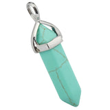 Hexagonal Prism Gemstone Crystal Point Chakra Pendant Lot (5Pc)