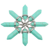 Hexagonal Prism Gemstone Crystal Point Chakra Pendant Lot (5Pc)