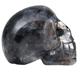 Labradorite Skull Skeleton Head Pocket Statue Figurine Decor 1''