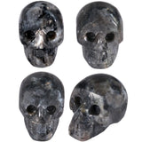 Labradorite Skull Skeleton Head Pocket Statue Figurine Decor 1''
