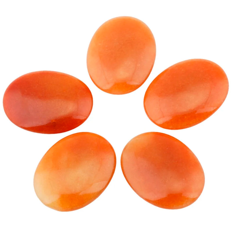 Red Aventurine Oval Worry Stones Healing Crystal Chakra Reiki Balancing