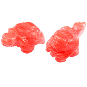 Cherry Quartz Turtle Tortoise Pocket Statue Amulet Fengshui