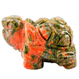 1Pair Unakite Stone Turtle Tortoise Pocket Statue Figurines