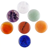 7 Chakra Stone Set, Polished Flat Worry Stones for Reiki Meditation