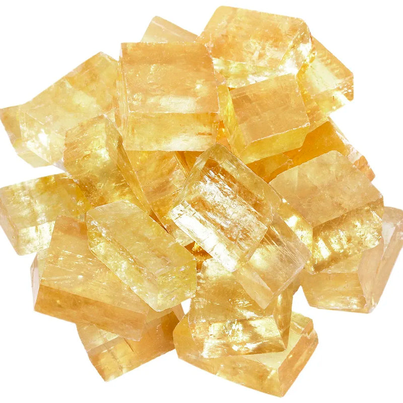 Natural Yellow Calcite Crystal Rough Stones for Tumbling, Cabbing