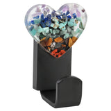 Heart Decorative Chip Stones Wall Hooks, Chakra Crystal Hanger