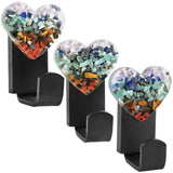 Heart Decorative Chip Stones Wall Hooks, Chakra Crystal Hanger