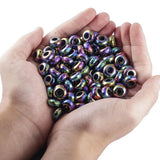 20pcs 14x7mm Rainbow Faceted Big Hole Spacer Beads For Jewelry Making