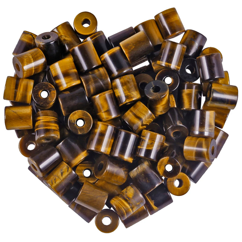 20pcs Natural Crystal Stone Beads Cylindrical Spacer Bead Jewelry Making DIY