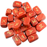 25Pc/Set Rune Stones Engraved Elder Futhark Runic Alphabets Wicca Crystal Stone