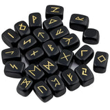 25Pc/Set Rune Stones Engraved Elder Futhark Runic Alphabets Wicca Crystal Stone