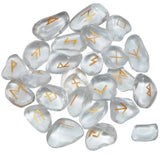 25Pc/Set Rune Stones Engraved Elder Futhark Runic Alphabets Wicca Crystal Stone