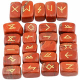 25Pc/Set Rune Stones Engraved Elder Futhark Runic Alphabets Wicca Crystal Stone