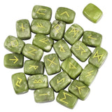 25Pc/Set Rune Stones Engraved Elder Futhark Runic Alphabets Wicca Crystal Stone