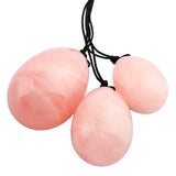 3pcs Natural Rose Quartz Yoni Egg Massage Stones for Women Kegel Exercise