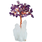 4 Inch Purple Crystal Money Tree with Quartz Cluster Base