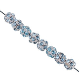 50Pcs 10mm Crystal Rhinestone Spacer Ball Beads for Jewelry Making