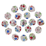 50Pcs 8mm Crystal Ball Beads Silver Spacer for Jewelry Making DIY