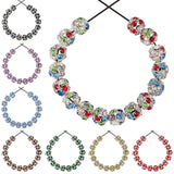 50Pcs 8mm Crystal Ball Beads Silver Spacer for Jewelry Making DIY