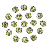 50Pcs 8mm Crystal Ball Beads Silver Spacer for Jewelry Making DIY