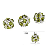 50Pcs 8mm Crystal Ball Beads Silver Spacer for Jewelry Making DIY