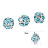50Pcs 8mm Crystal Ball Beads Silver Spacer for Jewelry Making DIY