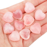 5pcs Mini Puff Heart Stone Natural Rose Quartz Tiger's Eye Reiki Healing