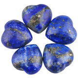 5pcs Mini Puff Heart Stone Natural Rose Quartz Tiger's Eye Reiki Healing