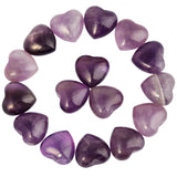 5pcs Mini Puff Heart Stone Natural Rose Quartz Tiger's Eye Reiki Healing