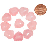 5pcs Mini Puff Heart Stone Natural Rose Quartz Tiger's Eye Reiki Healing