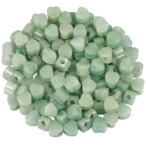 5pcs Green Aventurine Heart Charms 14x14mm