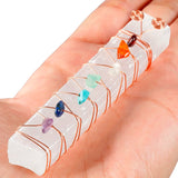 Chakra Crystal Healing Selenite Wand for Meditation, Reiki