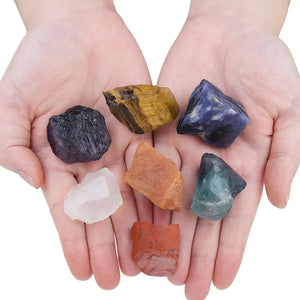 7 Chakra Raw Rough Stone Set for Healing Crystals Tumbling Reiki Energy