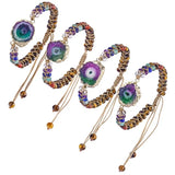 7 Chakra Stone Crystal Bracelet Geode Pendant Bangle Double Layer Women Jewelry