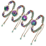 7 Chakra Stone Crystal Bracelet Geode Pendant Bangle Double Layer Women Jewelry