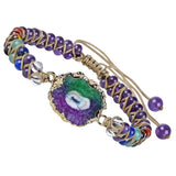 7 Chakra Stone Crystal Bracelet Geode Pendant Bangle Double Layer Women Jewelry