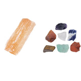 7 Chakra Stone Raw Stone Selenite Wand Healing Crystal Kit Reiki