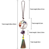 7 Chakra Tree Of Life Hanging Ornaments - Rough Stone Pendant