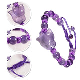 Natural Healing Crystal Bead Bracelet with Fox Charm for Women