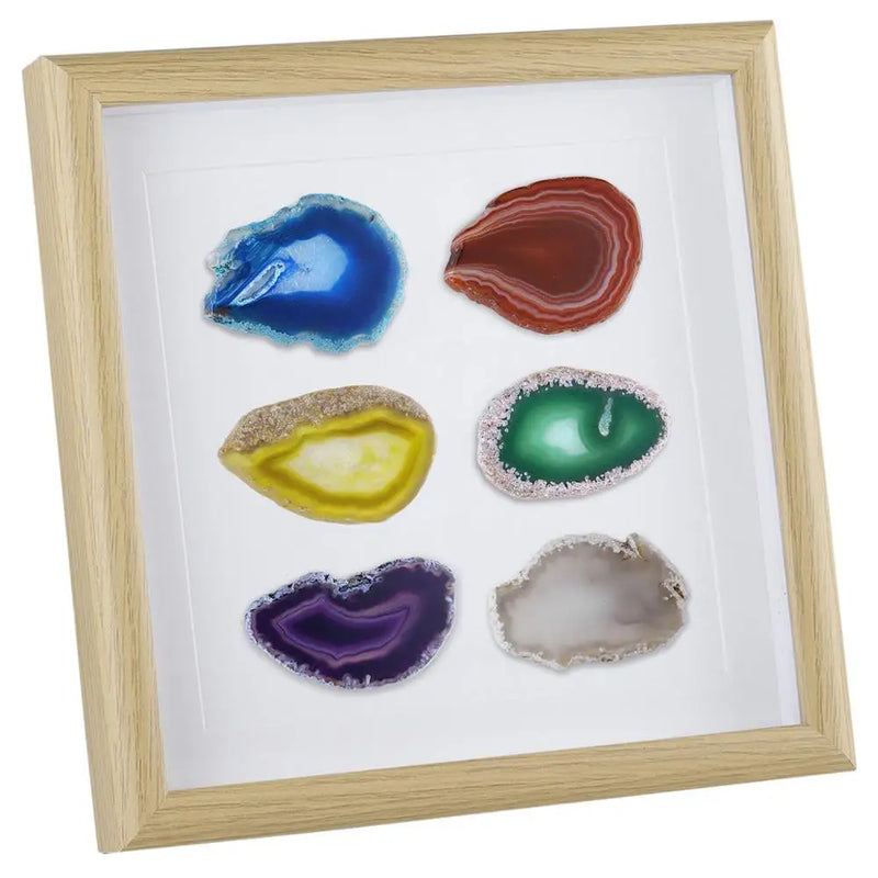 Agate Slices Wall Art - Gem Stone Picture Frame for Home Decor