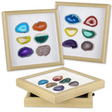 Agate Slices Wall Art - Gem Stone Picture Frame for Home Decor