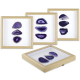 8.7 in Framed Agate Slice Geode Gemstone Wall Decor
